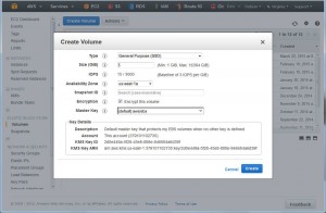 Creating a volume in AWS EC2: ensure the AZ is the same as your instance