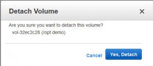 Detatch volume dialog box
